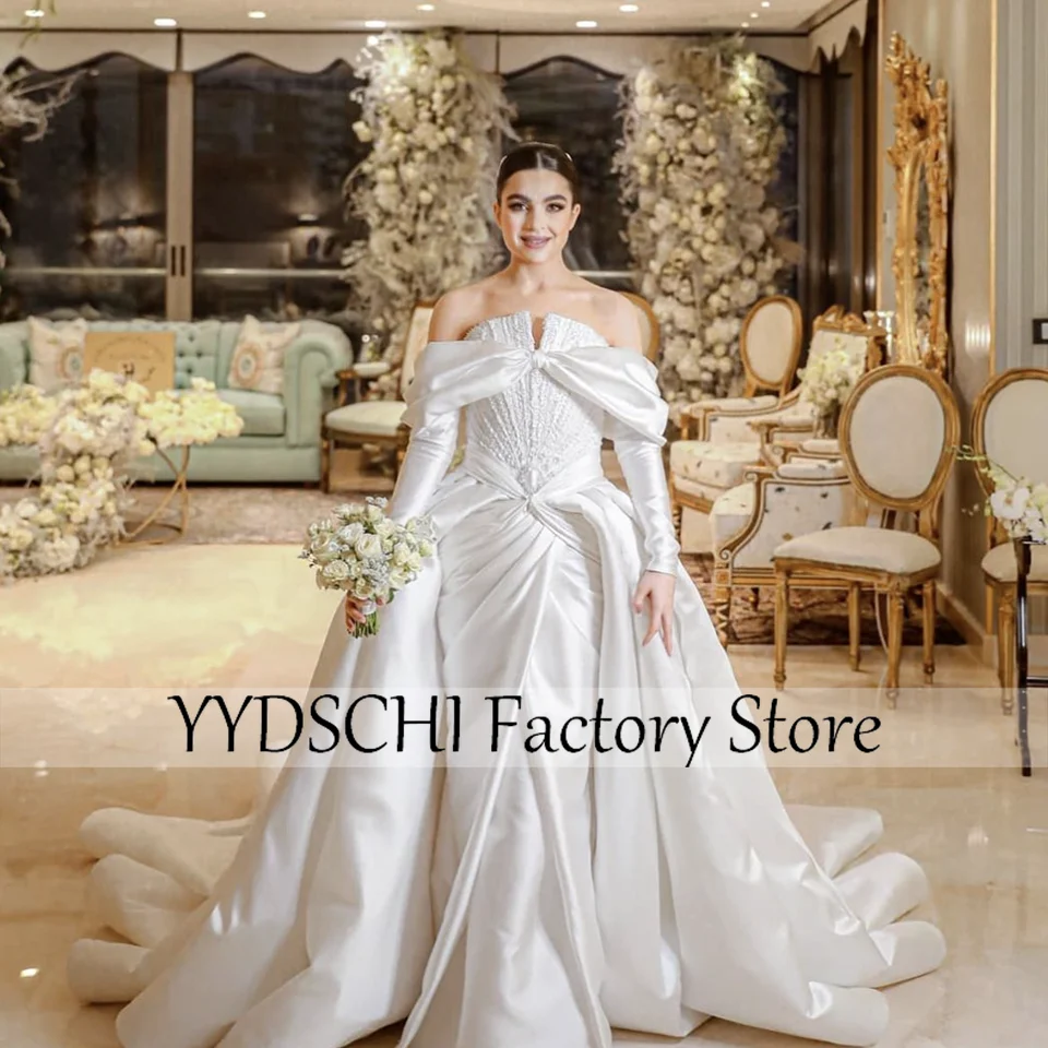 

Customized Luxury Wedding Dress 2025 Bride Dresses Vestidos De Novia Muslim Africa Mermaid/Trumpet Ball Gown Dresses With Train