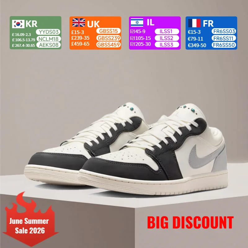 Баскетбольные кроссовки Nike Air Jordan 1 Low унисекс с амортизацией, противоскользящей подошвой и прочной конструкцией,
