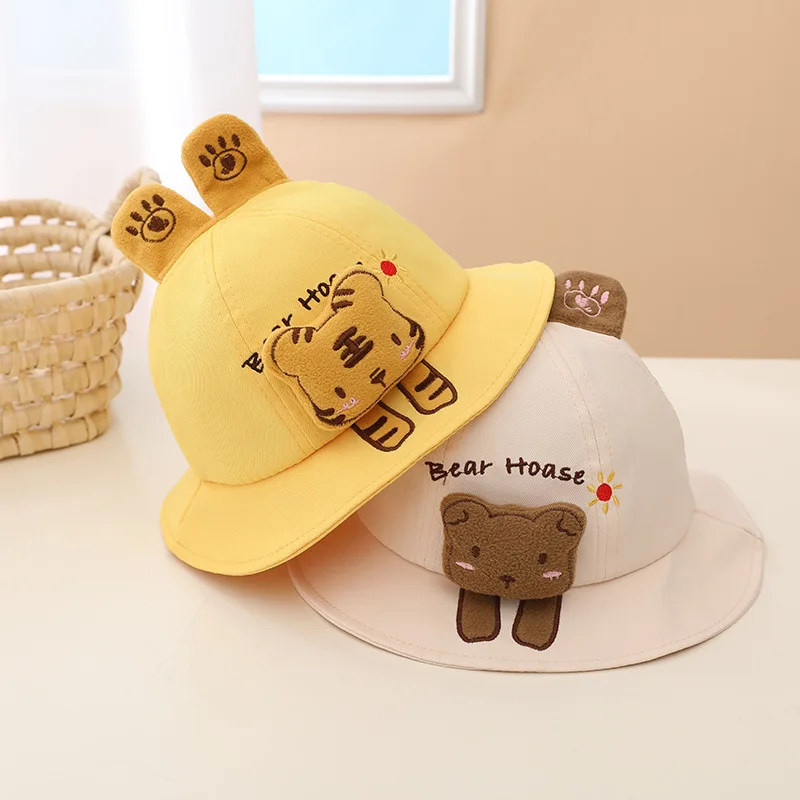 

Kids Sun Hats Cartoon Animal Ears Baby Bucket Hat Cute Soft Cotton Infant Boy Girl Fisherman Cap