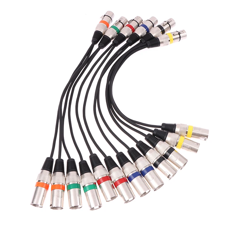 3Pin Female Jack To Dual 2 Male Plug Y Splitter 30CM Adapter Cable Wire For Microphone Amplifier Speaker Headphone Mixer