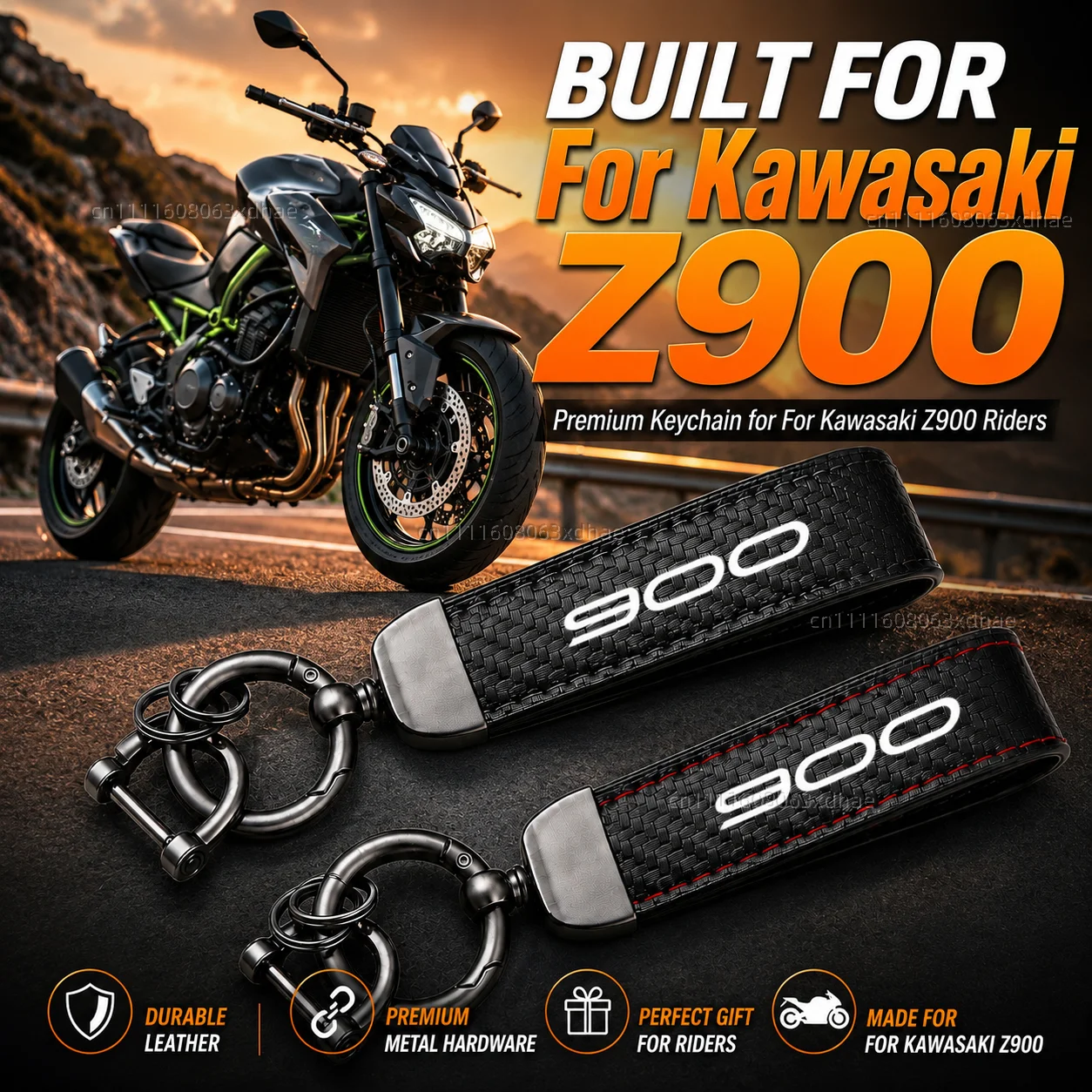 High-Grade Leather Motorcycle Keychain Holder Keyring Accessories For KAWASAKI Z900 Z 900 2017-2026 2025 2024 2023 2022