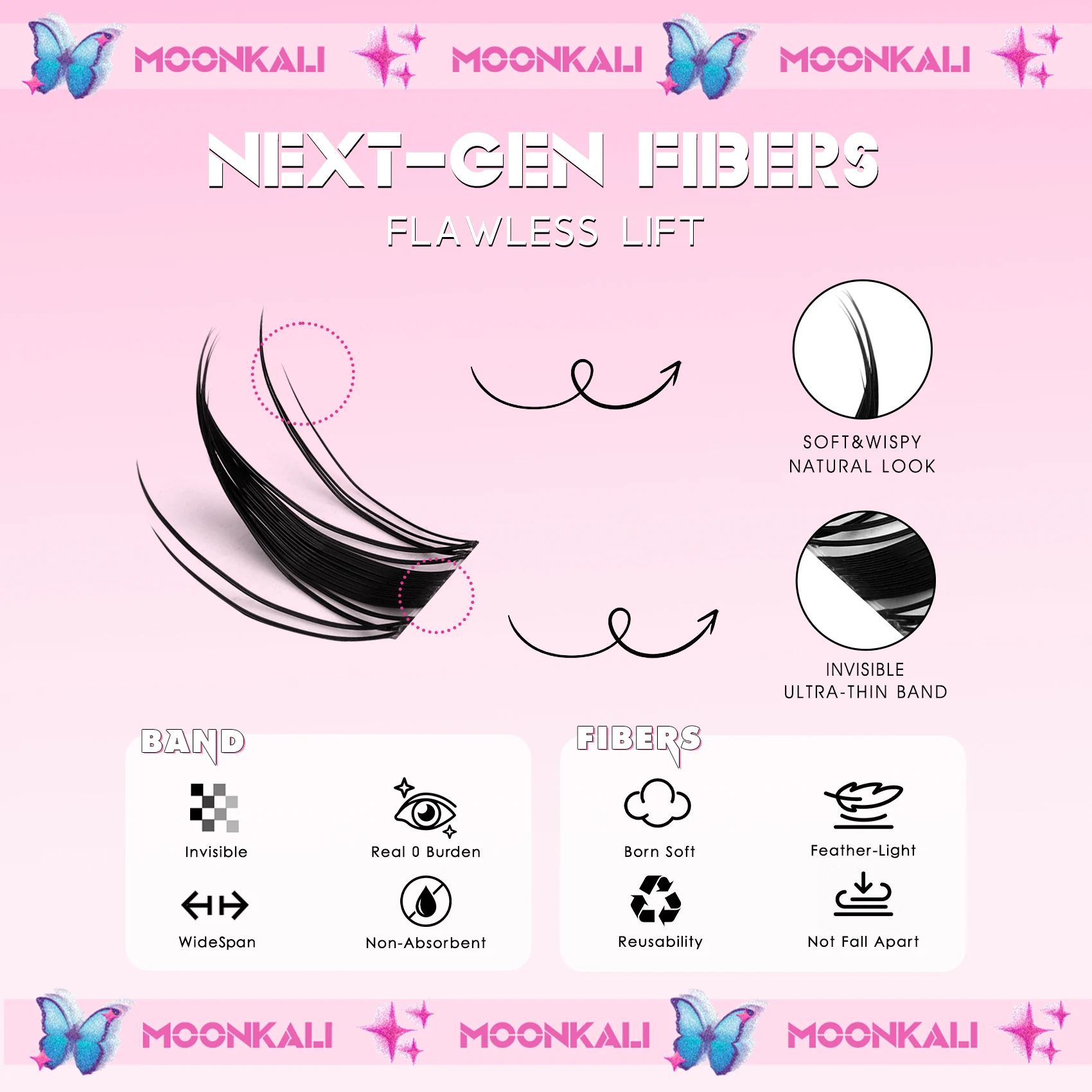 MOONKALI Kit de grappes de cils vaporeux grappes de cils cils naturel bricolage Kit d'extension de cils 10-16mm Kit d'extensions de cils en grappe