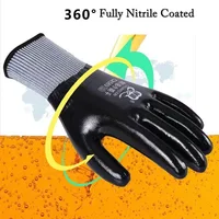 1pair Anti-Slip Waterproof Gloves Nitrile Coated Oil/Water Resistant Work Gloves For Garden Repairing Fishing Work Safety Gloves 4