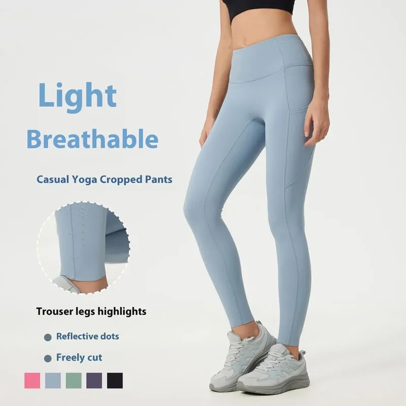 28'' Fast Free Reflective High Rise Tights Weightless Feels Sleek Yoga Pant Women Running Leggings With Two Side Drop-in Pockets