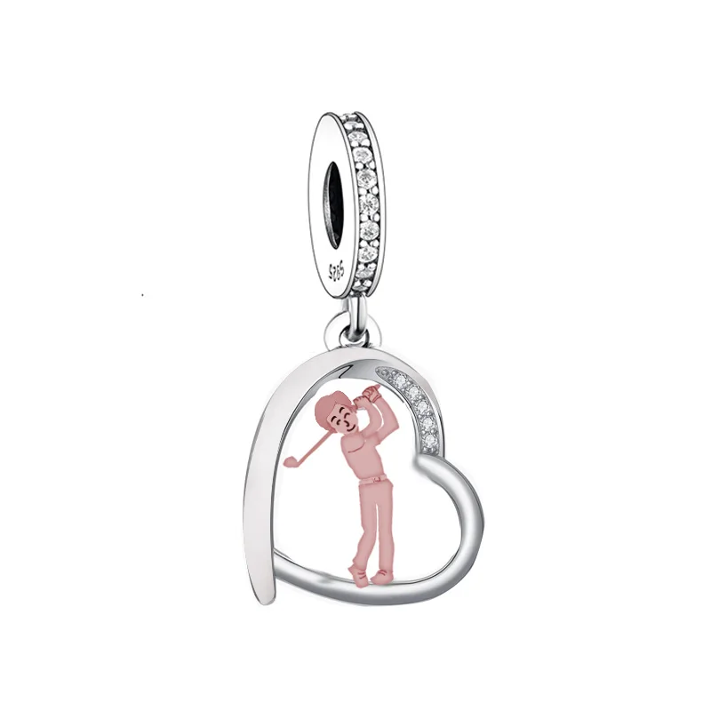 

Huoonew Fit Original Pan Charm Bracelet 925 Sterling Silver Dad Father With Golf Stick Bead For Making Father Berloque