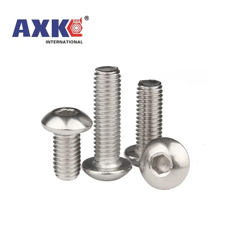 10pcs UNC 10#-24 1/4-20 US Coarse Thread 304 A2-70 stainless steel Allen Hex Hexagon Socket Button Head Round Screw Bolt ISO7380
