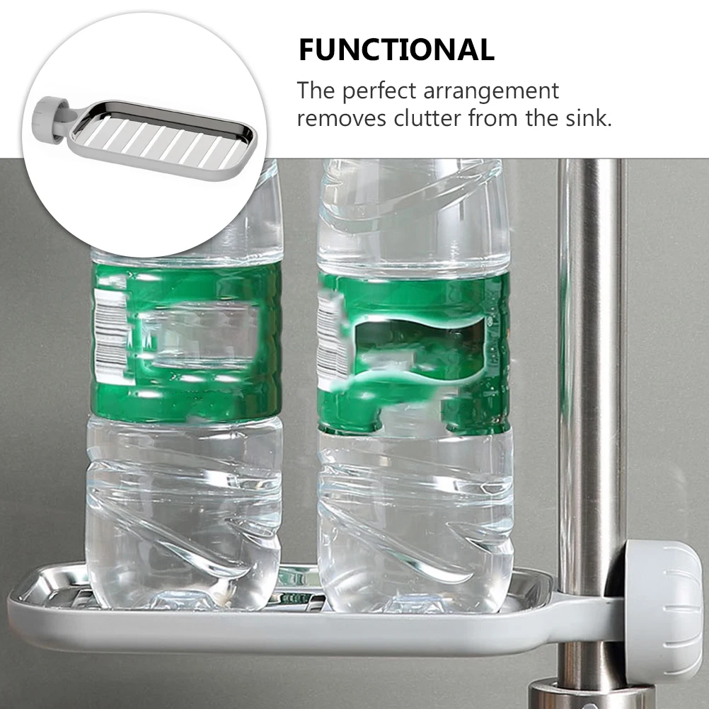 

Faucet Rack Sink Mounted Stainless Steel ganizer Drainer Shelf Sponge Holder Kitchen Waterproof Easy Installation