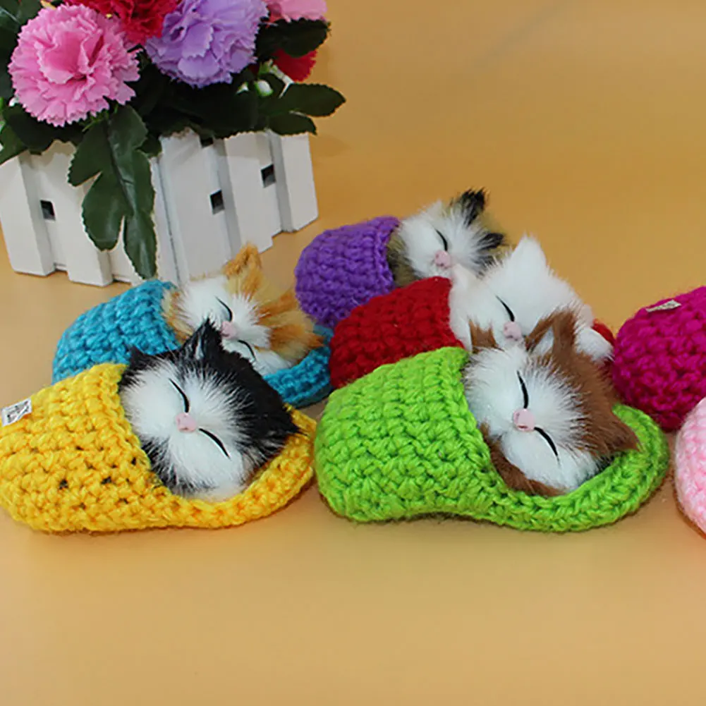 Simulation Mini Katze Nette Plüsch Katzen mit Sound Kinder Geburtstag Geschenke Kreative Nachahmung Katze Ornamente Hause Dekoration Lieferungen – Detail 6