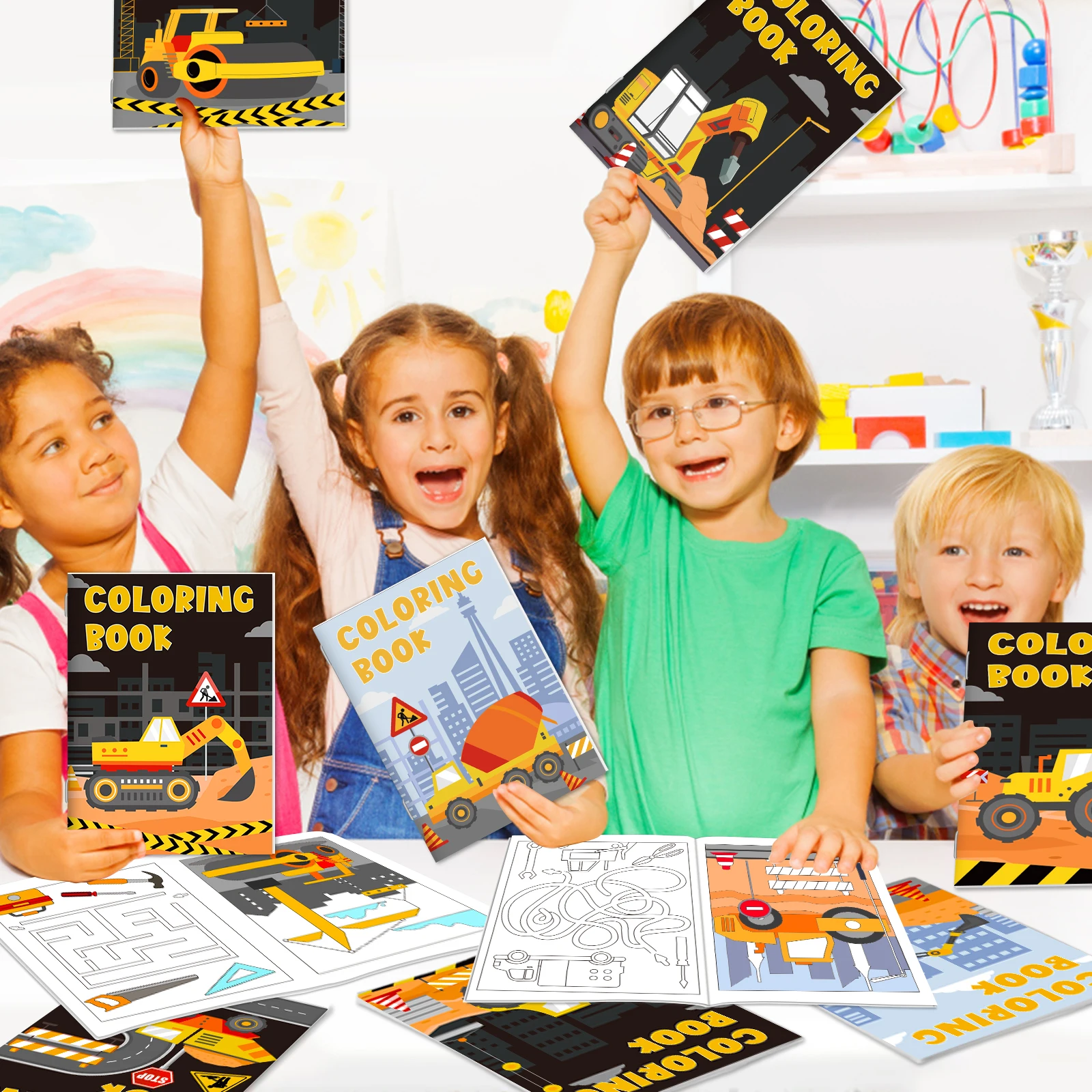 24 Pack Construction Trucks Coloring Book Bulk Construction Birthday Party Favors Small Coloring Book For Kids Including Dump Tr