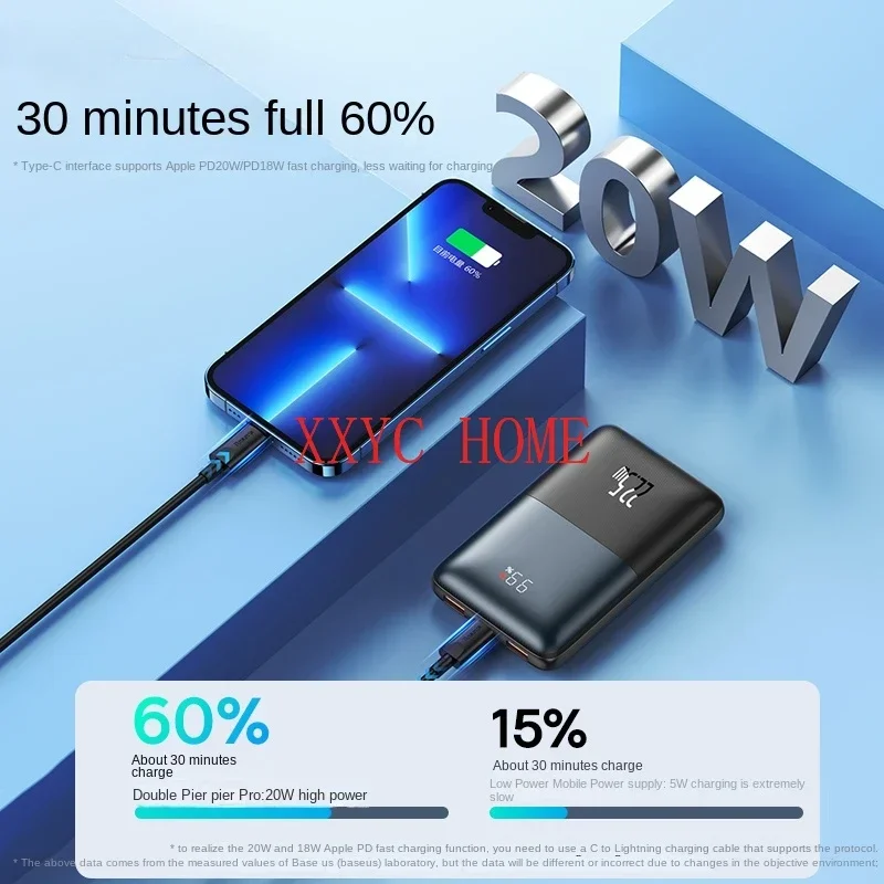 

Baseus 10000/20000 Ma Super Capacity Power Bank 22.5W Fast Charge 20wpd Flash Charge Portable Power Source