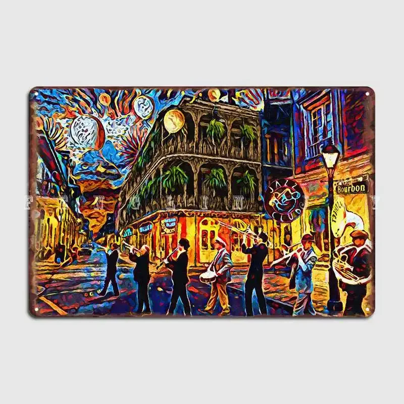 New Orleans Mardi Gras Metal Plaque Poster Club Party Funny Garage Decoration Kitchen Tin Sign Poster