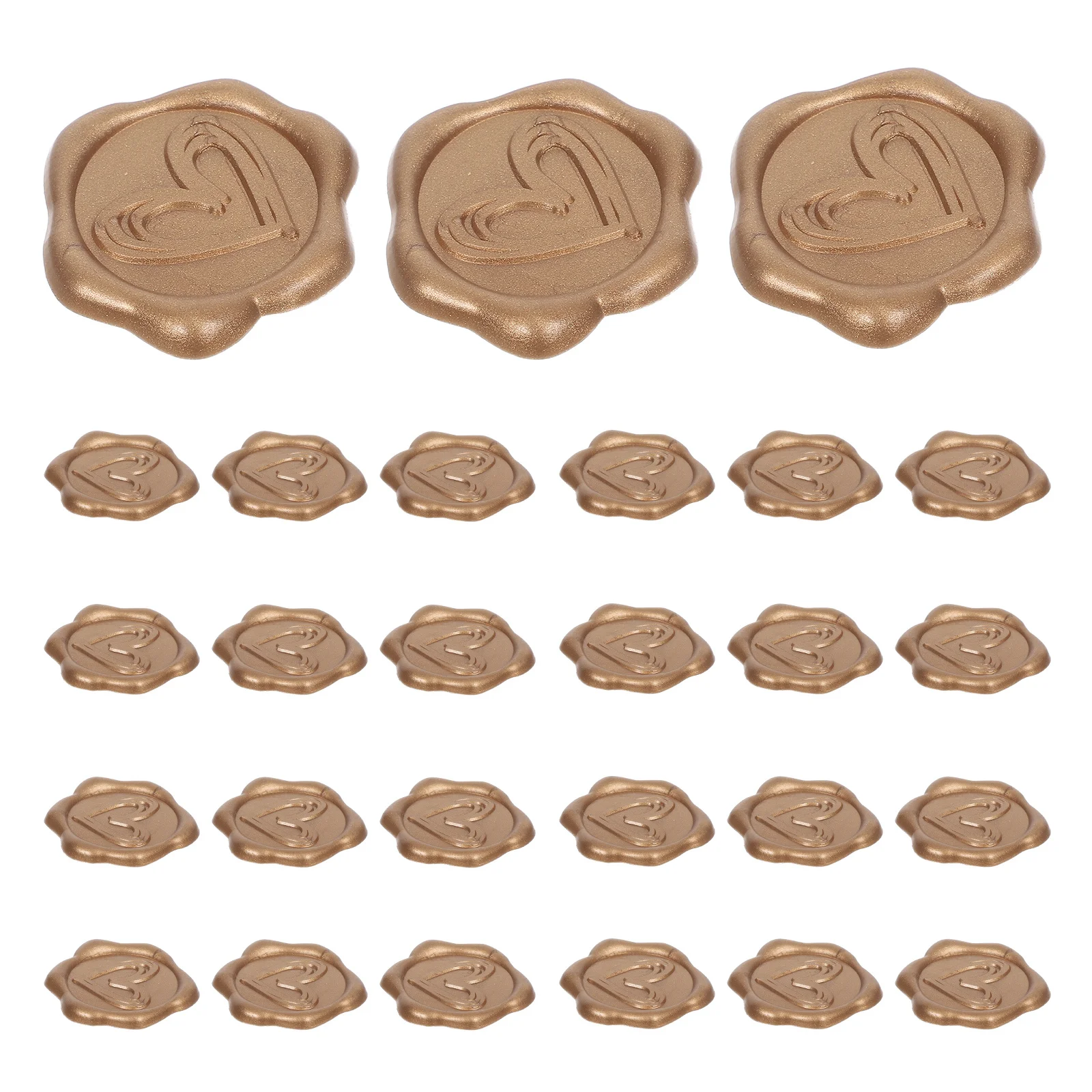 

50Pcs Heart Wax Seal Stickers Waterproof Tearresistant for Envelopes Business Correspondence Special Occasions