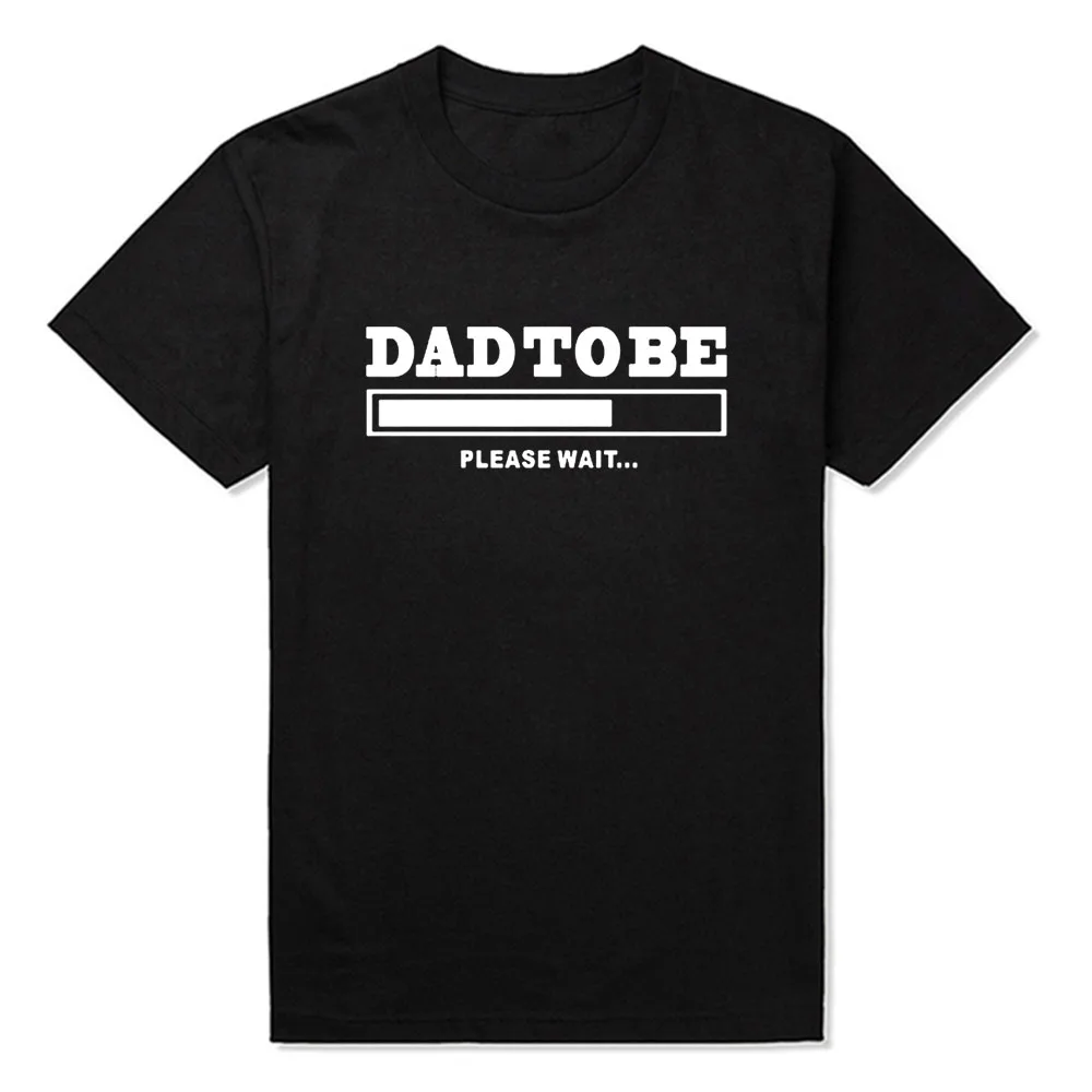 Summer New DAD TO BE FUNNY Expecting Baby Loading T Shirts Short Sleeve O Neck Fashion Cotton Male T-shirts