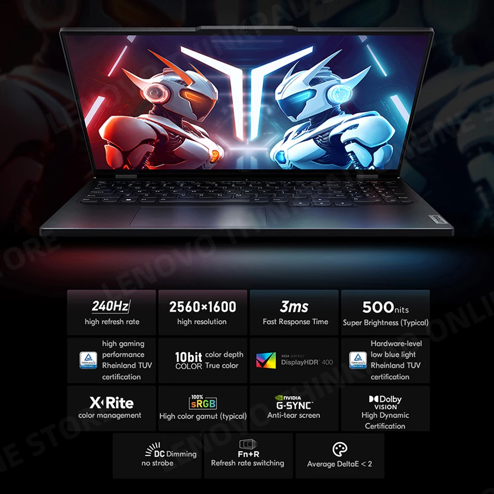 Lenovo2023 Legion Y9000P Ordinateur portable de jeu 13th Intel i9-13900HX/i7-13700HX /32G/1T SSD/NVIDIA RTX 4090/4080 240Hz 16 pouces Notebook