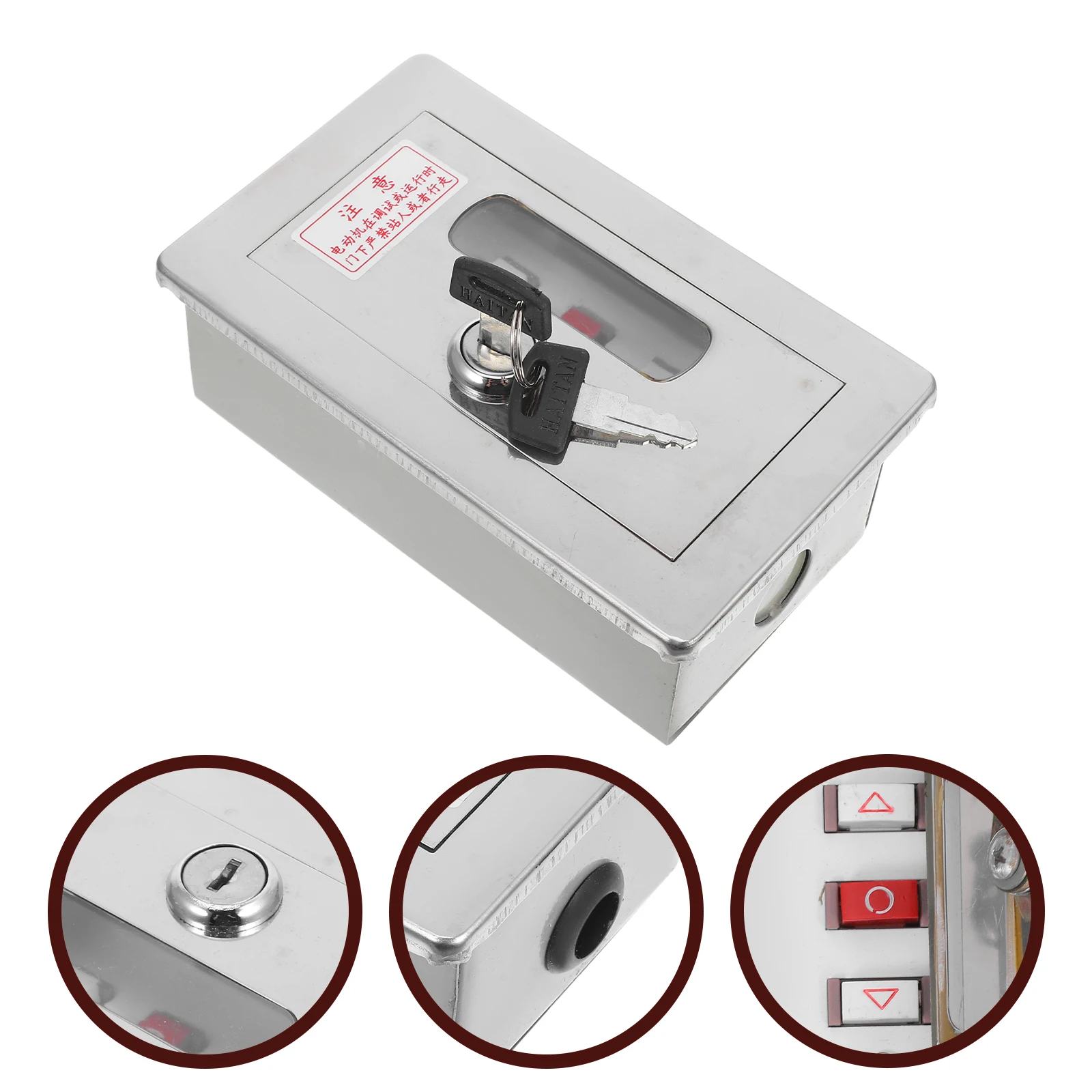 Manual Shutter Door Button Box Fireproof Control Station Push Button Starter 220V Outdoor Switch Control For Gate Opener