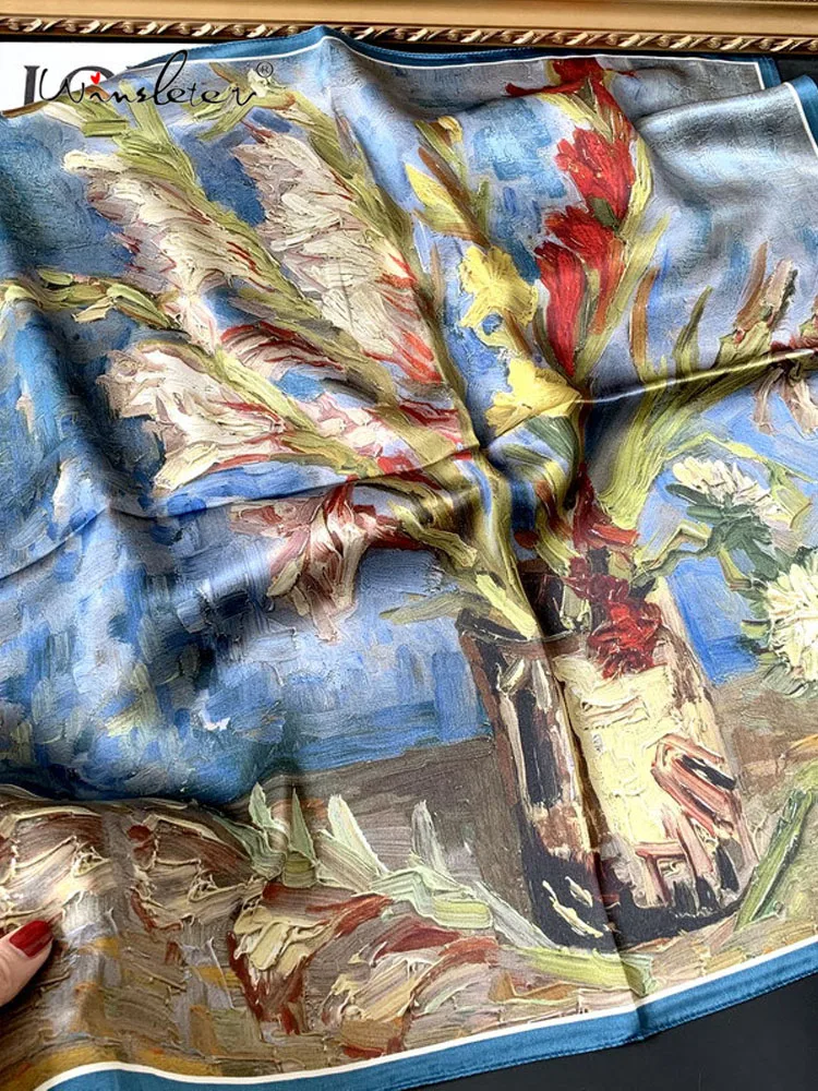 

Winsleter-Женский элегантный шарф из 100% натурального шелка, 68*68 см с принтом, универсальный платок для подарков маме на рабочем месте, новинка осени 202, A5O447CC