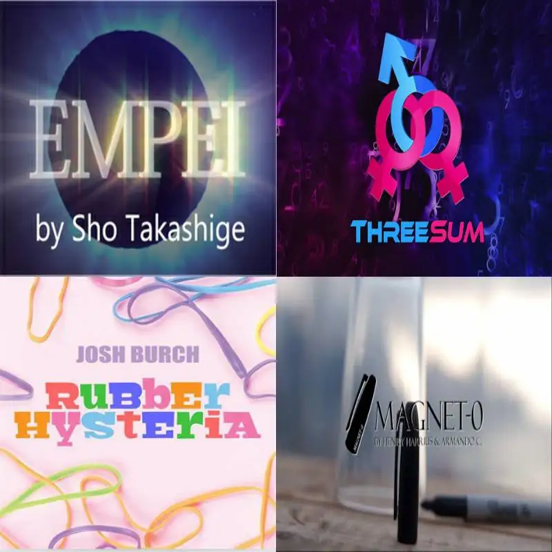 Empei by Sho Takashige,Threesum by David Jonathan,Magnet-0 by Henry Harrius & Armando C,Rubber Band Hysteria by Josh Burch Magic