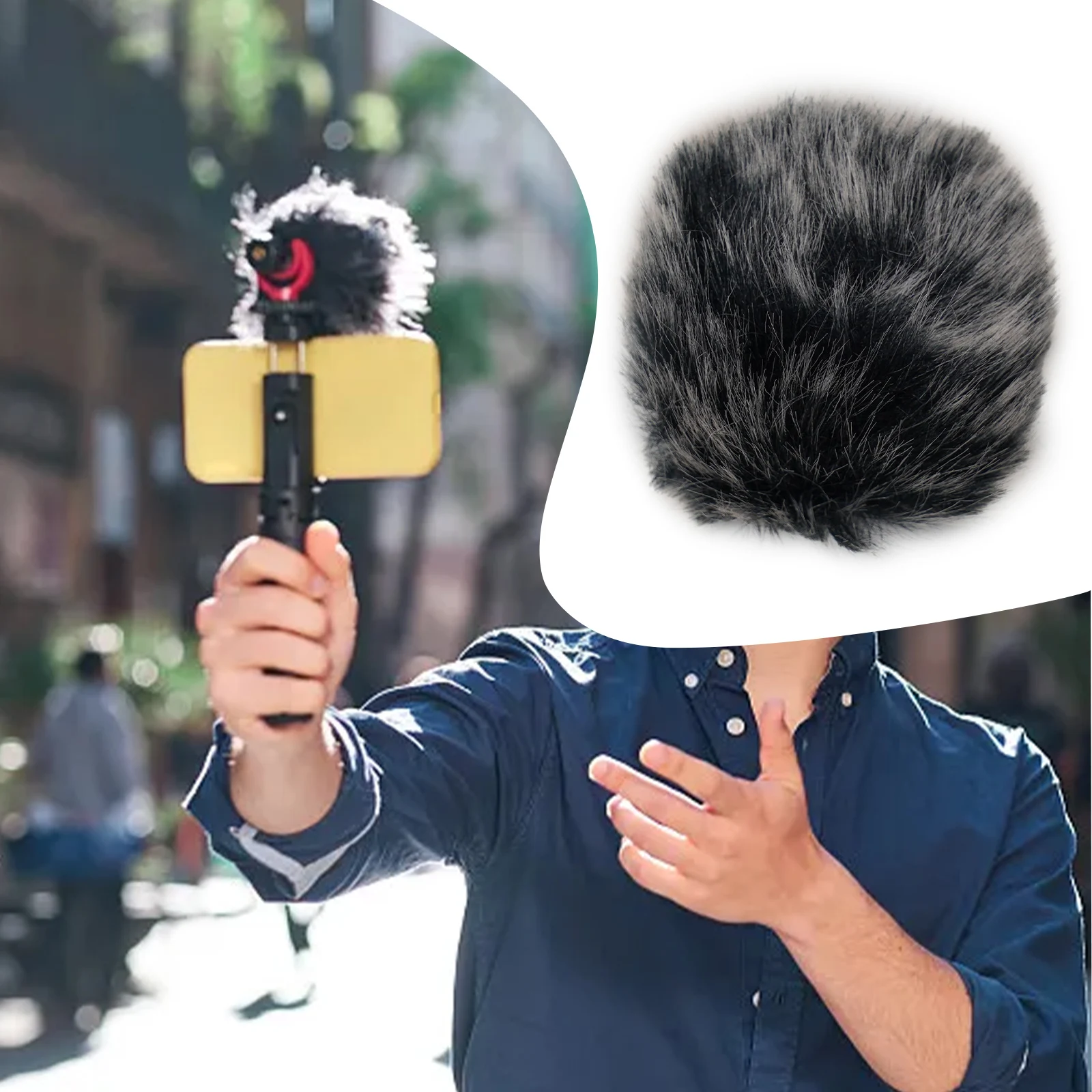 Lavalier Microphone Furry Windshield Mic Windshield Wind Muff Cover Foam Filter Sponge Microphone Windproof Cover For 5-12/15mm