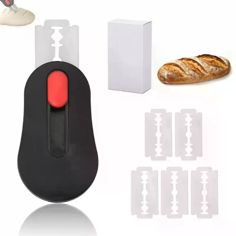 Professional Bread Slashing Tool Kit with 5 Sharp Blades Portable Baker Lame Knife for Home Bakery DIY Bread Making