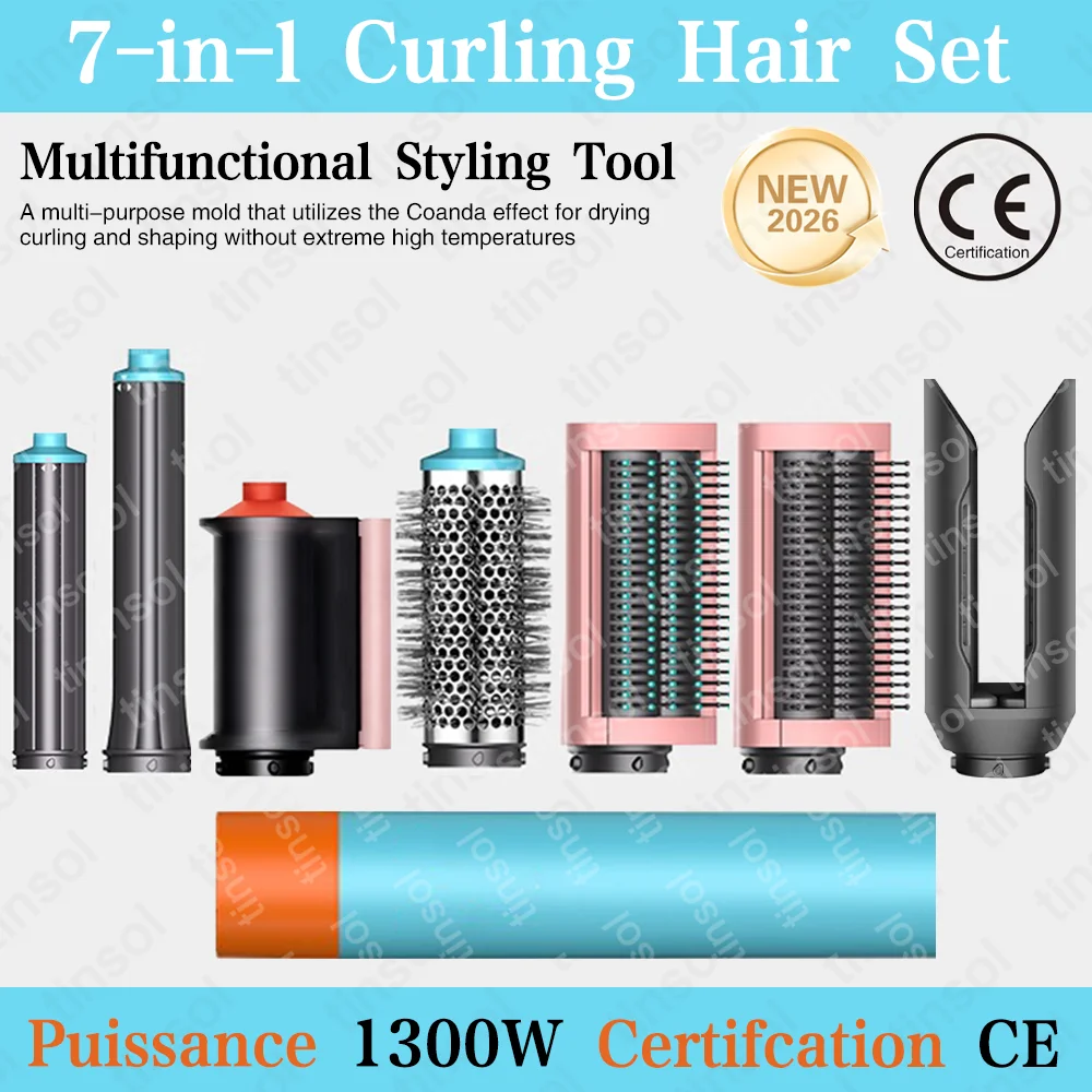 

Многофункциональный инструмент для укладки волос 7-в-1, щипцы для завивки волос с подогревом, щетка для завивки волос, фен для завивки волос, профессиональный стайлер для завивки волос