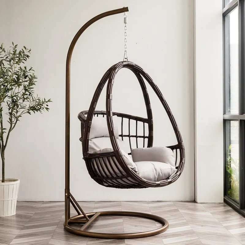 

Indoor Balcony Cradle Chair Patio Hanging Basket Rattan Household Hammock Bird's Nest Lazy Rocking Swing Outdo