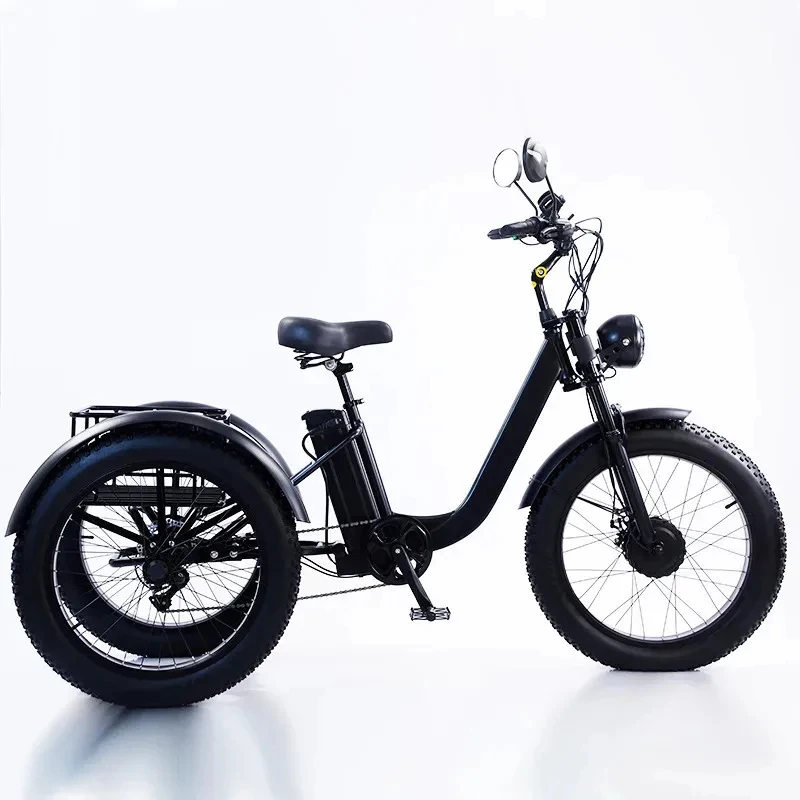 Hot-selling Russian 24-inch Fat Tire Pedal Power Tricycle Rough Tire Snow Lithium Battery