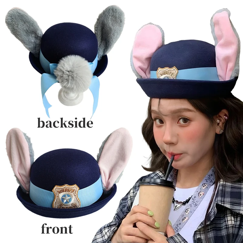 

Disney Zootopia Judy Hat Cosplay Cartoon Hats Anime Kawaii Warm Winter Cap Children Adult Cos Props Party Costumes Accessories