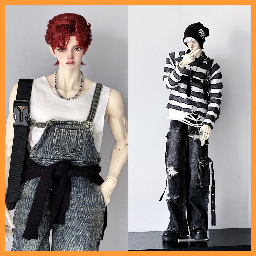 

[High Quality] BJD Doll Casual Trendy Handsome Versatile Jeans Loose Overalls For BJD id75 Body Toys Fans DIY
