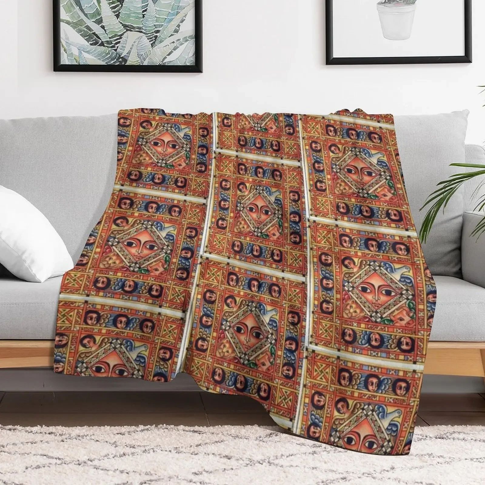 ethiopian ancient art Throw Blanket