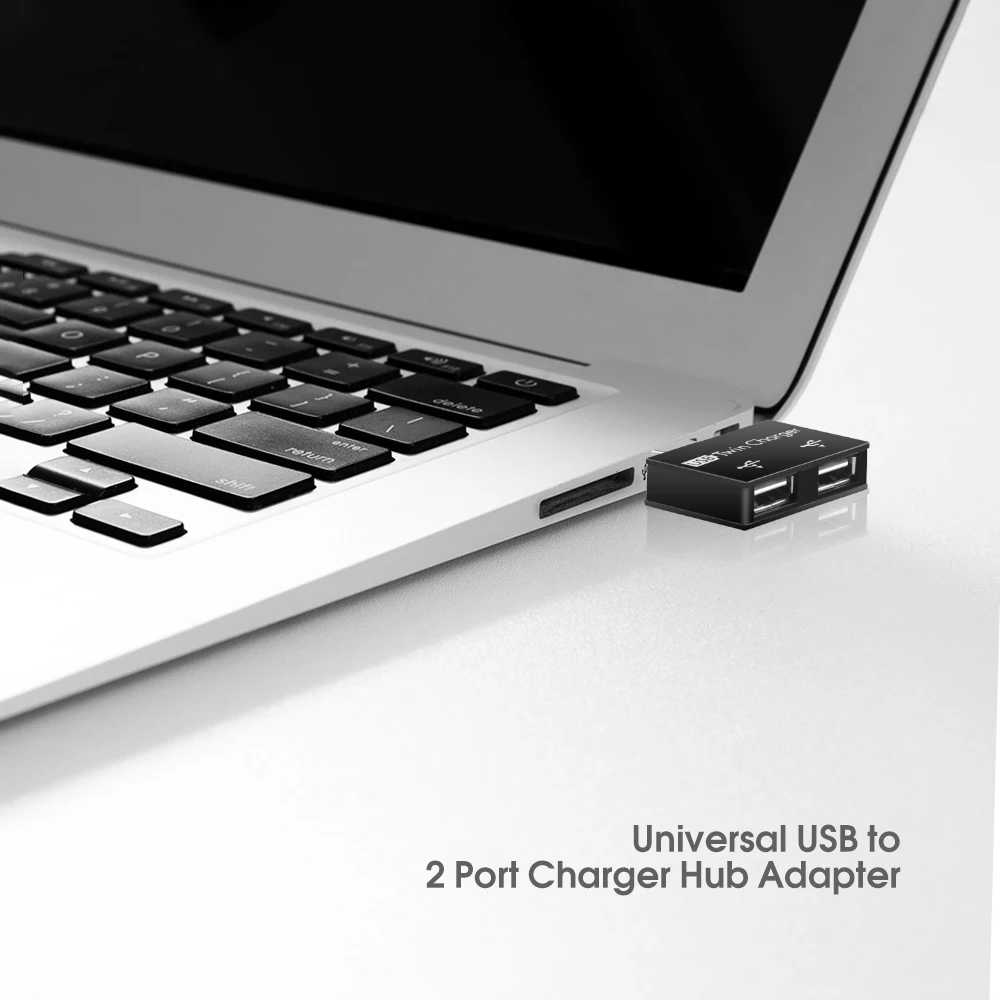 Adaptador de concentrador USB, divisor USB, convertidor de concentrador USB 2,0, interfaz de cargador USB macho a doble hembra para Huawei, Xiaomi, Macbook Pro