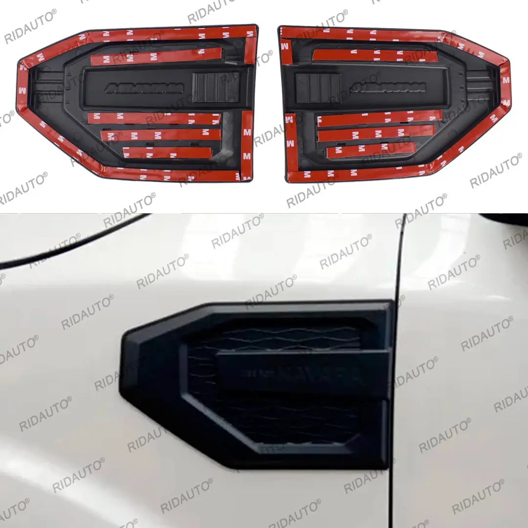 Decoration Side Vent Wind Cover Protection Molding Trim For NISSAN NAVARA 2021 2022 2023 2024 Carbon Fiber Style Sticker