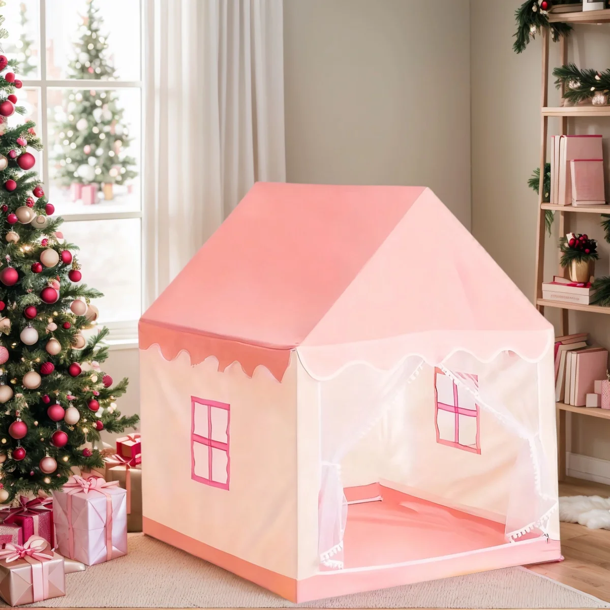 Princess Fairy Tale Castle Tent, a Secret Space for Boys and Girls, Portable Children's Play Tent, Pretend Play Toy House, Great Holiday Gift, Halloween and Christmas Gift, Accessories and Lights Not Included