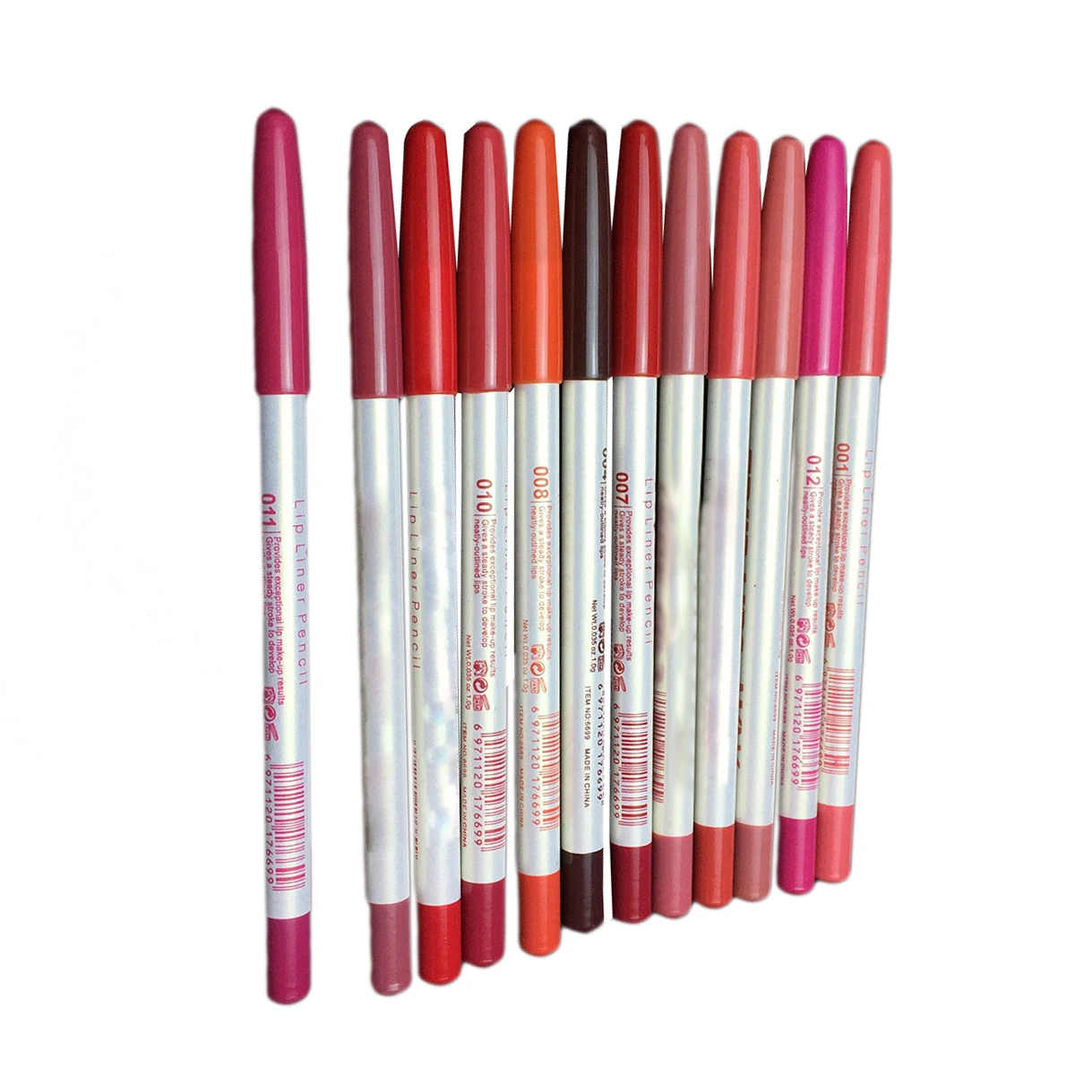 

12 PCS Multi-color Lip Liner Set Pencil Multipurpose Moisturizing Eyeliner Wooden Natural Beauty