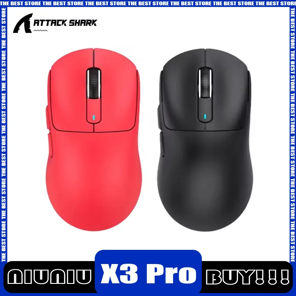 Attack Shark X3 Pro Wireless Mouse Paw3395 4k Reciver 3 Mode Gaming Mouse Long Battery Life E-Sports Mice Office Pc Gamer Gifts