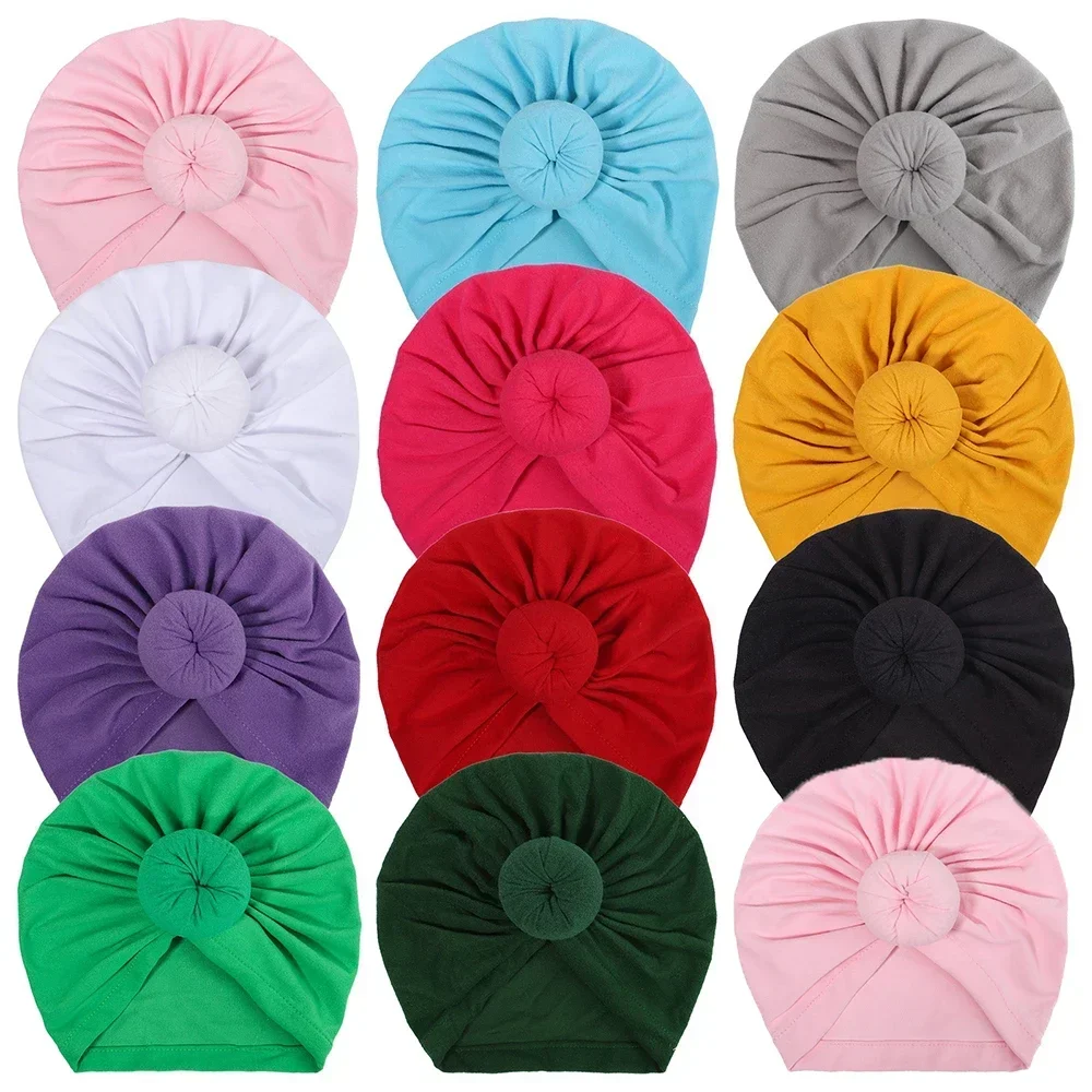 Infant Turban for Newborn Hat Elastic Baby Hat Soft Catton Nylon Headband Toddler Hats Bonnet Girl Caps Girls Hair Accessories