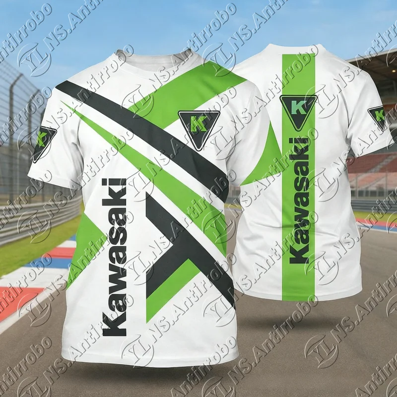 

25-26 Summer Kawasaki Racing T Shirt for Motorcycle Enthusiasts Breathable Short Sleeve Comfortable Top Ideal for Outdoor Sports