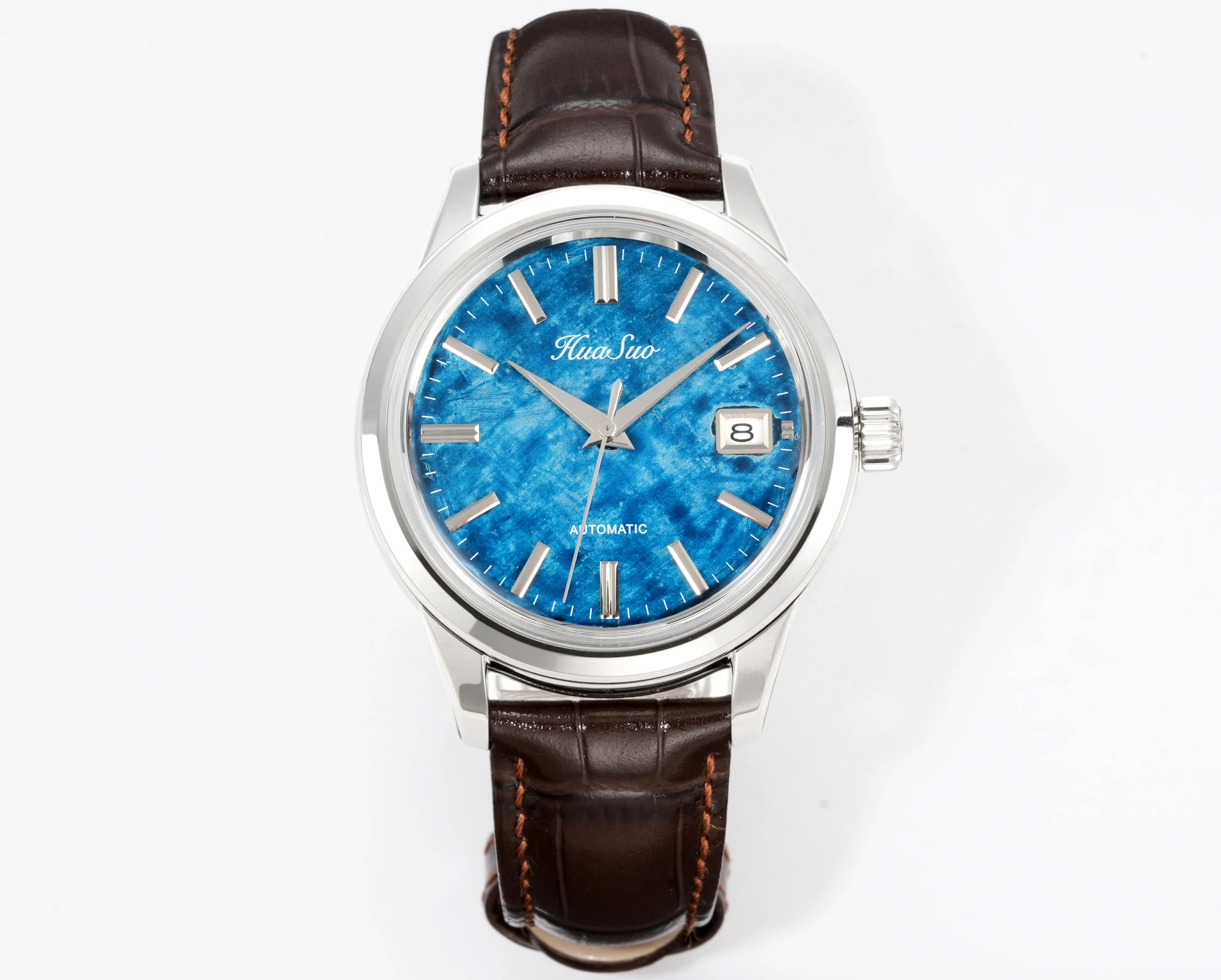 New HUASUO  39mm High-end Luxury Men's Watches Intangible Cultural Heritage Handmade Lacquer Dial 5Bar Waterproof NH35 Movement