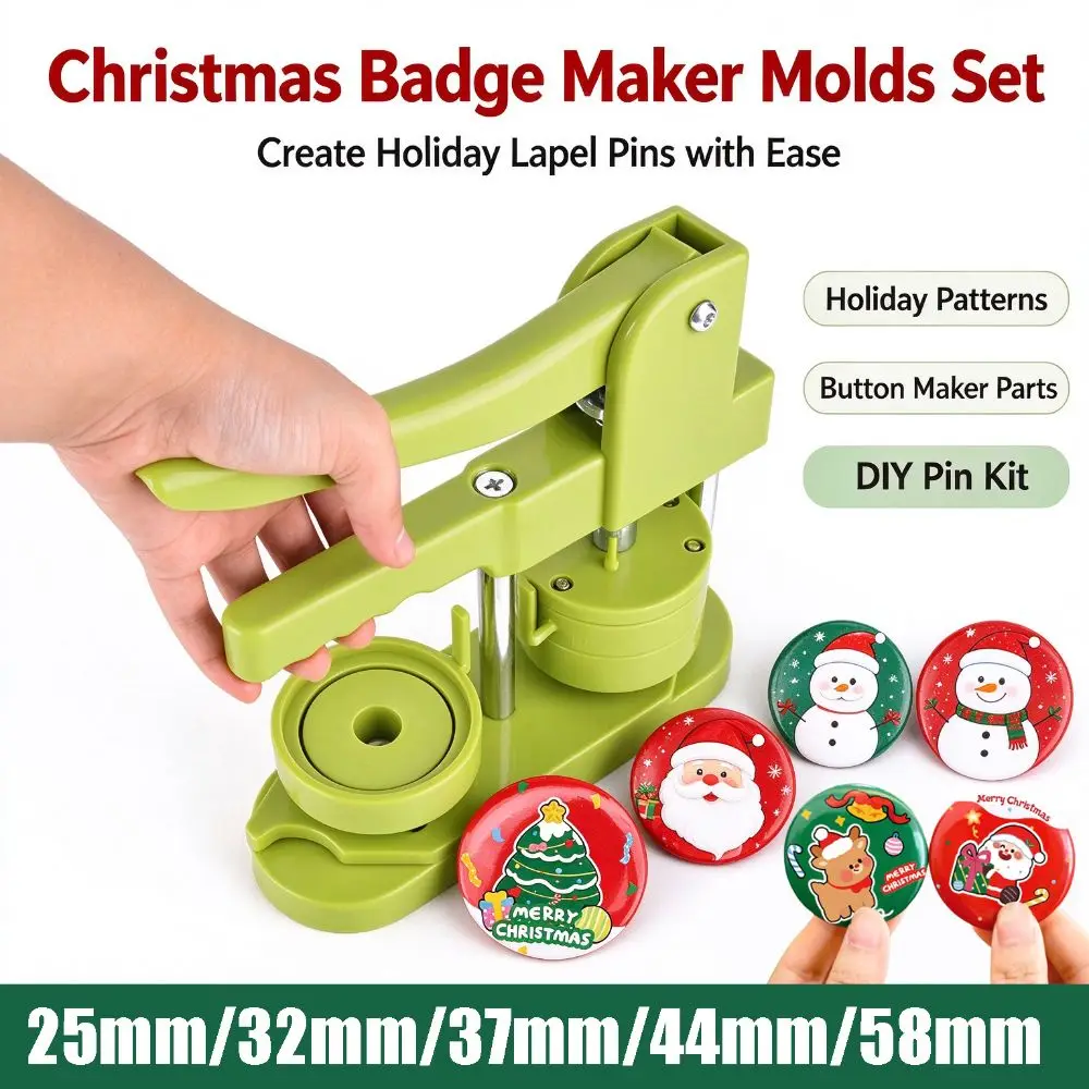 Including Materials Badge Machine Molds Round Shape 25mm/32mm/37mm/44mm/58mm Button Maker Durable Mould Cut Die Christmas