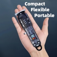 Men's retro transparent electric barber, with LCD display professional beard trimmer, high power hair dryer, Father's Day gift