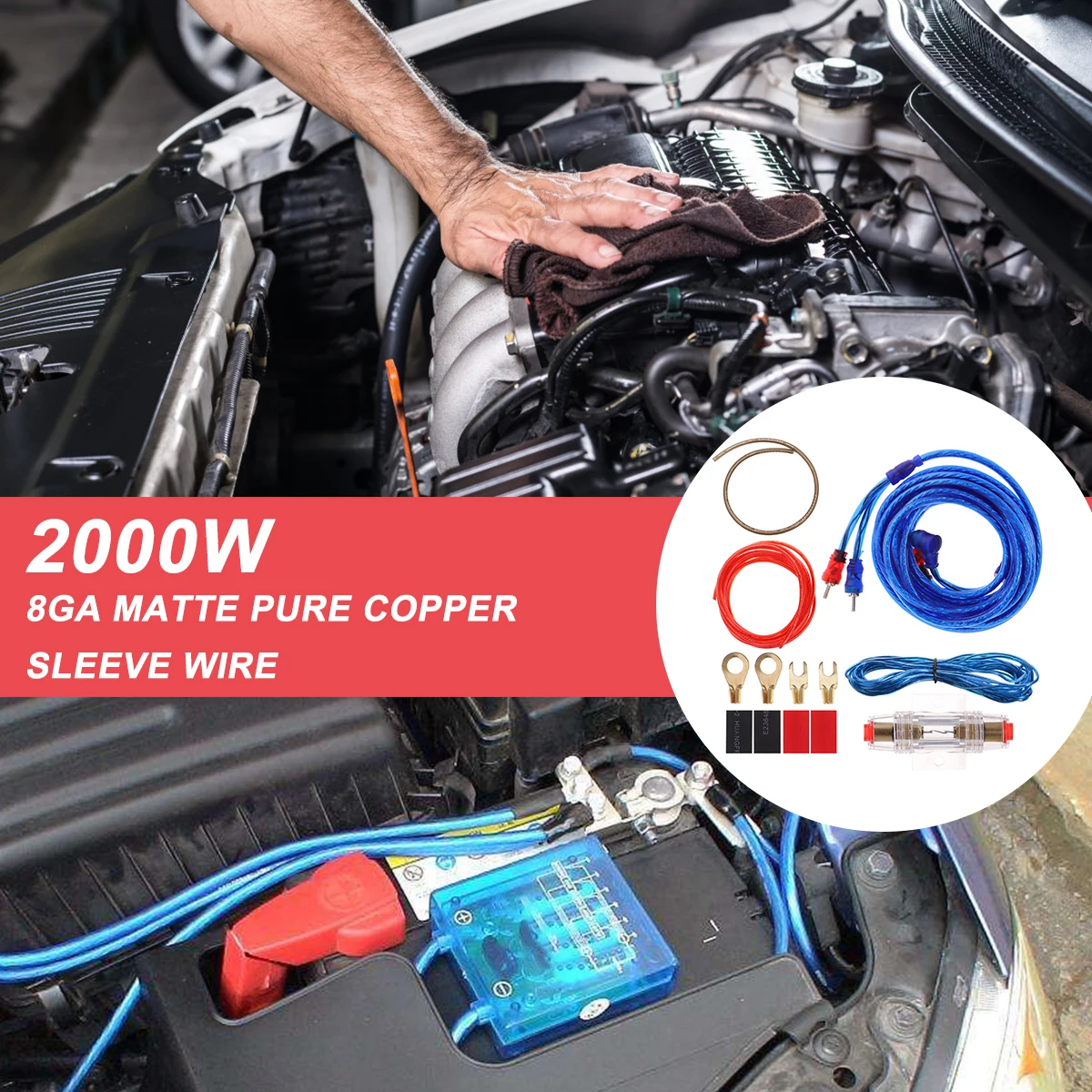 

Car Power Cord Power Amplifier Cable Amplifier Cable Kit Car Cable Amplifier Install Wires Car Accessories