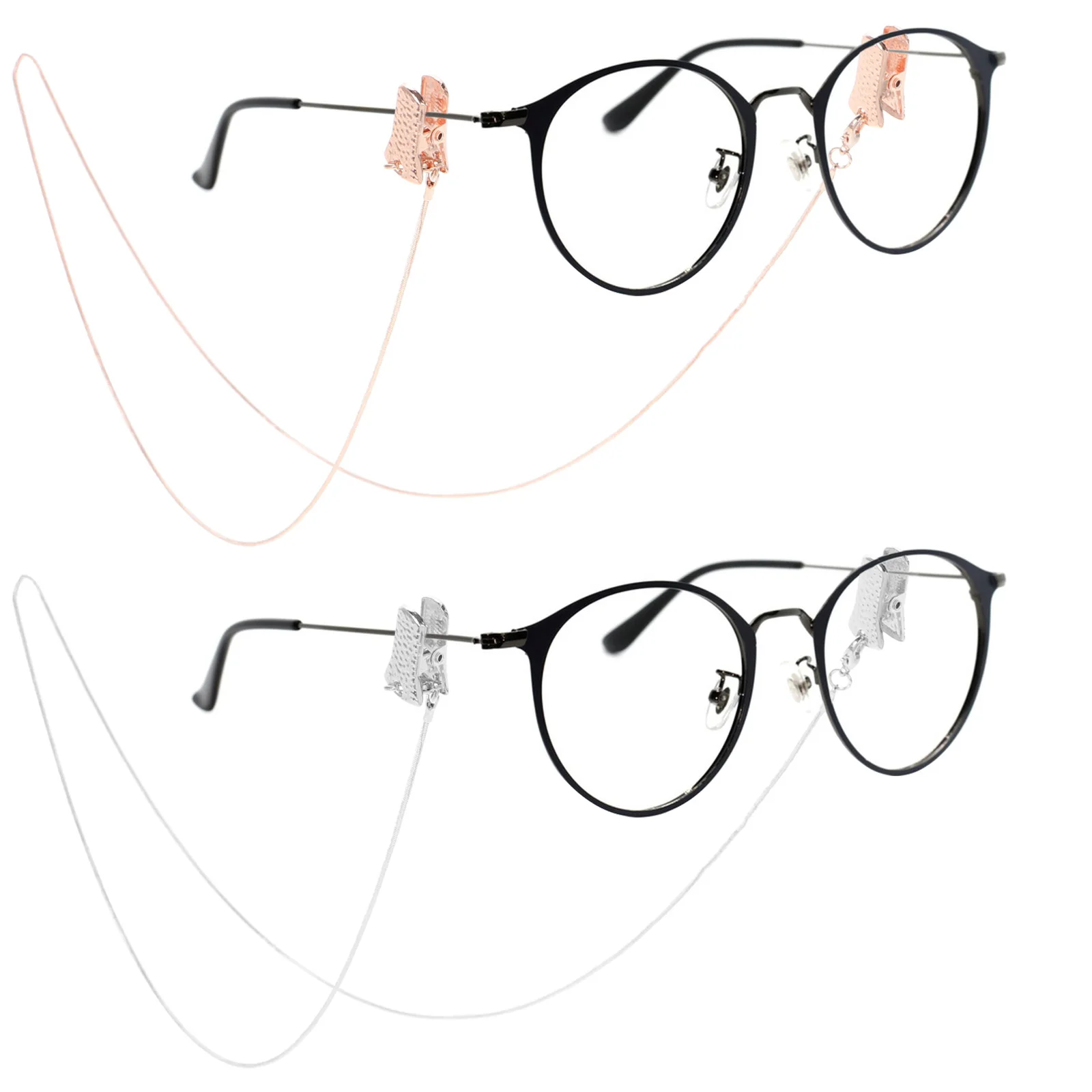

2Pcs Glasses Lanyard Non-Slip Metal Chain for Masks and Eyeglasses Anti Lost Strap Comfortable Wearable Accessory Fashion