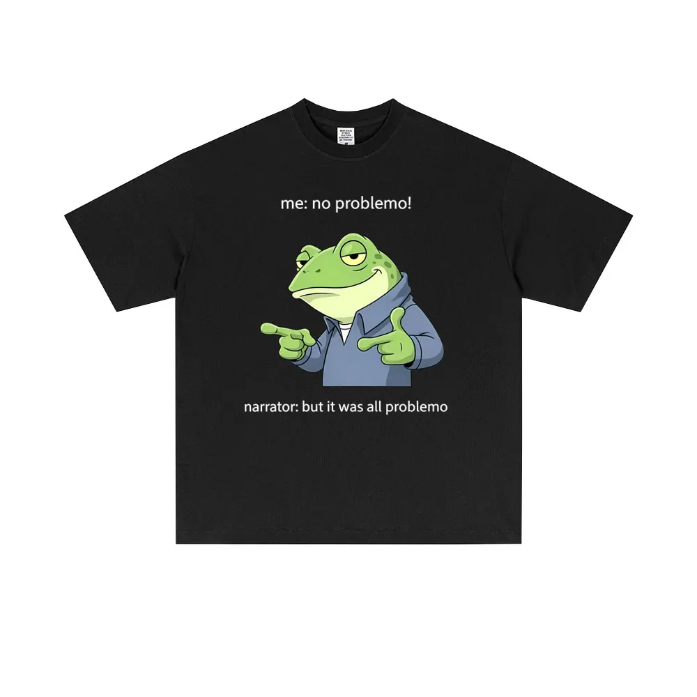 Frog Me No Problem Funny Meme T Shirts Men Women Casual Joke Humor T-shirt Unisex 100% Cotton Oversized Short Sleeve T-shirts