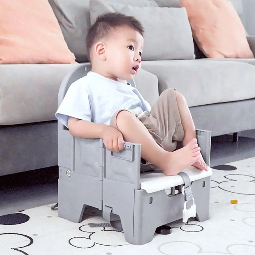 Soft Cushioned Baby High Chair Adjustable Baby High Chair with Waterproof Plastic Seat Foldable Dining Table Chair for Toddlers