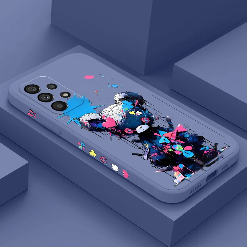 Custodia per orso vernice Spray per Samsung Galaxy A73 A53 A33 A23 A13 A03 A72 A52 A52S A32 A22 A12 A02 A02S A71 A51 A31 A21S 4G 5G Cover
