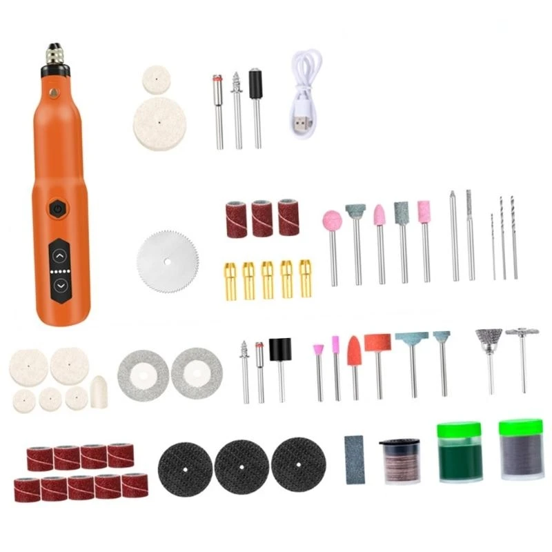 

3.7V Cordless Rotary Tool Set18000RPM Five Speed Adjustable for Polishing and Grinding Tasks with 132 Accessories 87HA