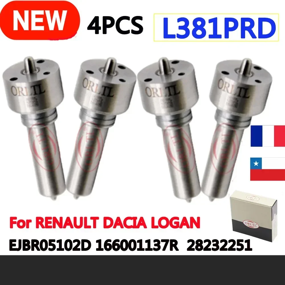

4PCS Nozzle L381PRD L381PBD Injector EJBR05102D 166001137R Diesel Common Rail Nozzle L381 PBD For RENAULT DACIA LOGAN 28232251