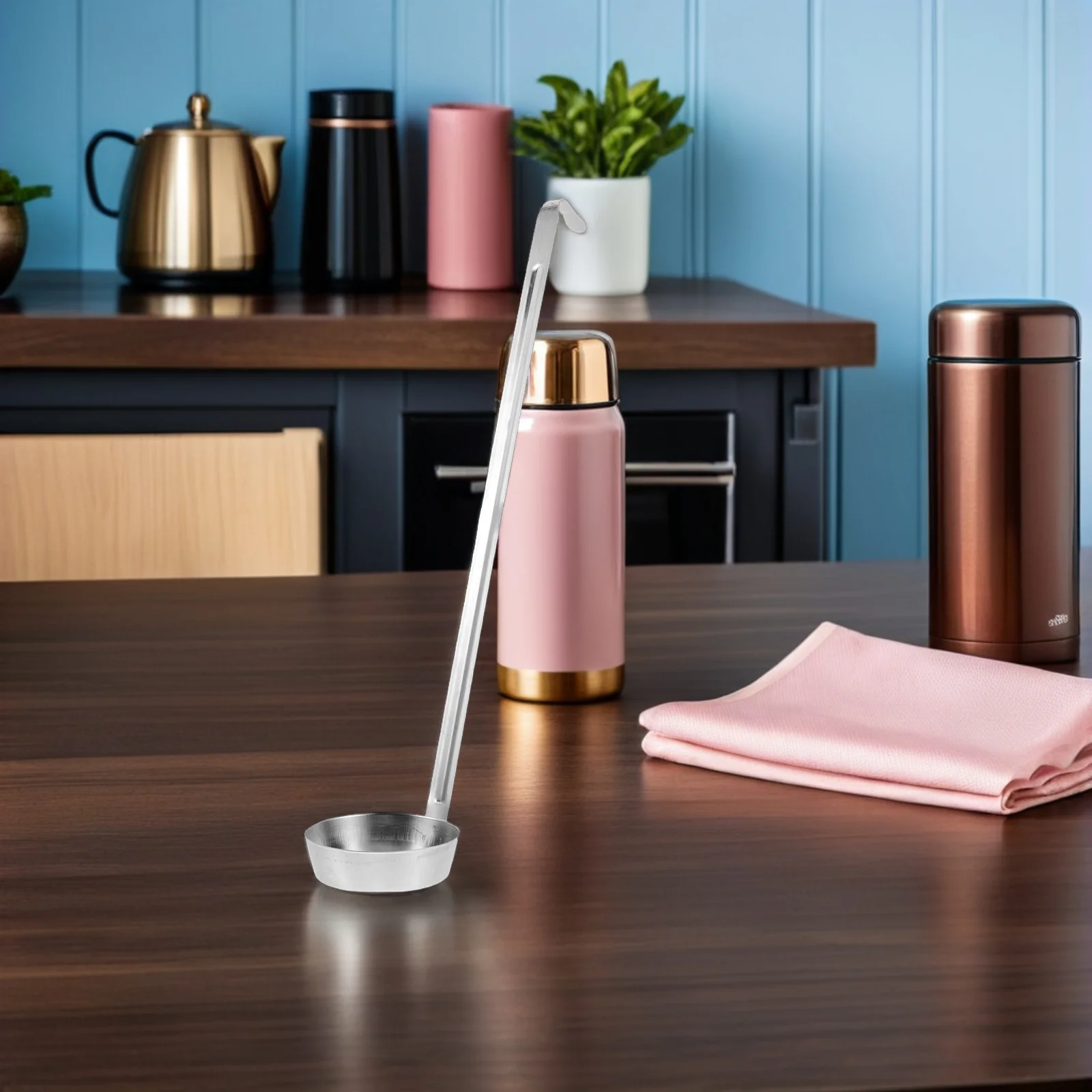 

Pizza Sauce Ladle Spoon Stainless Steel Flat Bottom For Soup Gravy Ketchup Wine Serving Measuring Tool Kitchenware