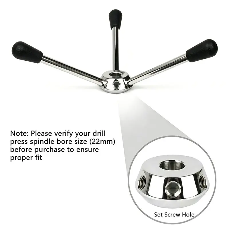 CYCLI-Replacement Handle For Hub Heavy-Duty Bench Drill, 3- Drilling Machine Feed Handle Kit- Z512, Z516, Z4116, Z4120 Compat