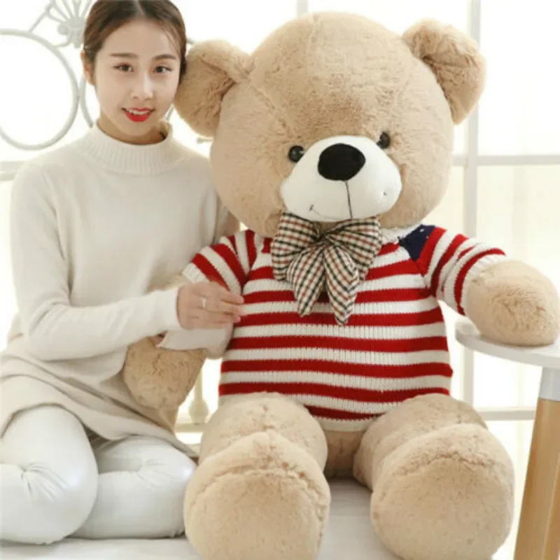 

80cm New Style Cute and Sweet Large Plush Doll Tie Sweater Teddy Bear Soft Plush Stuffed Toy Fashion Birthday Holiday Gift