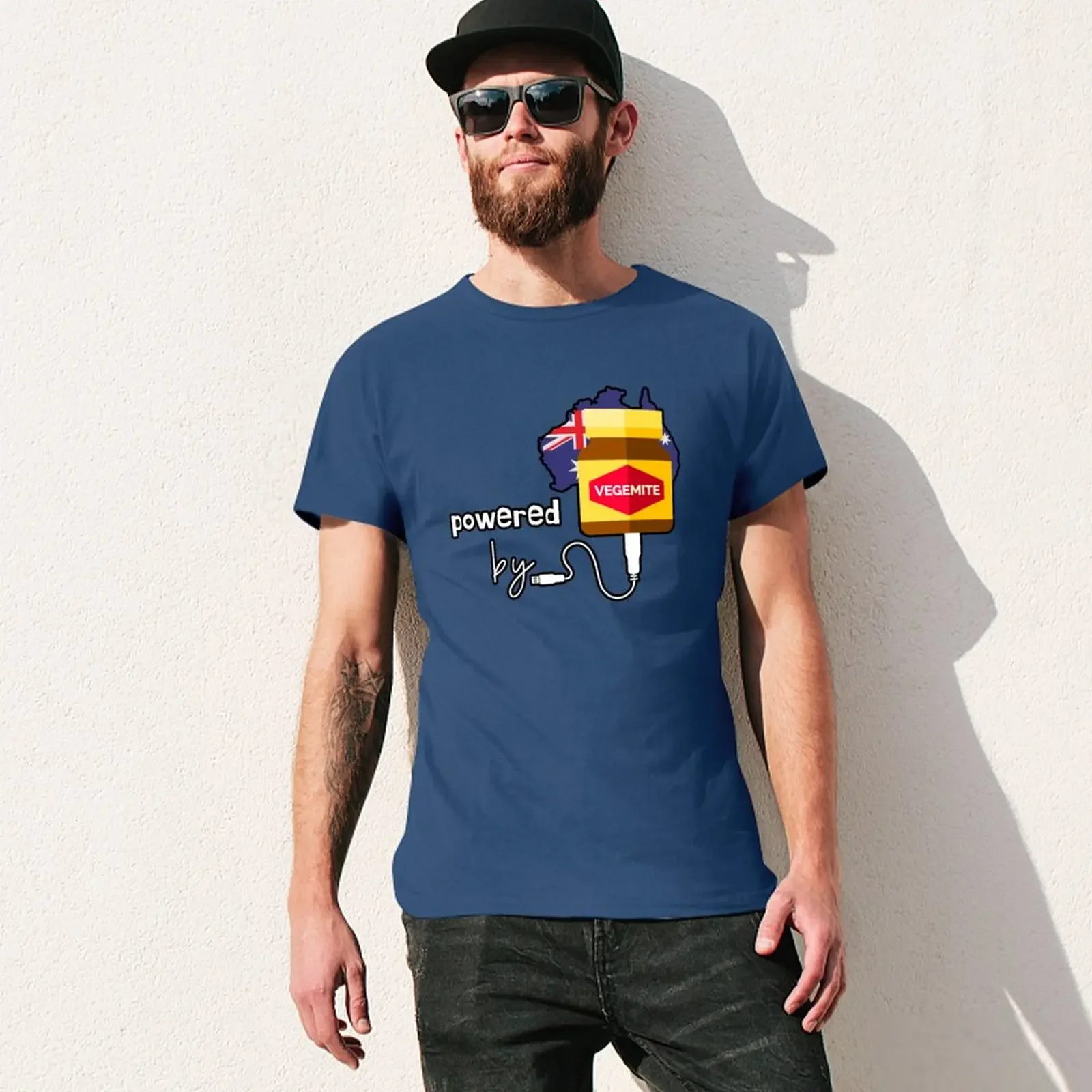 Powered by Vegemite T-Shirt plus size tops blanks Blouse korean fashion workout shirts for men image 3